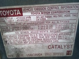 2002 TOYOTA CAMRY SILVER XLE 3.0  AT.  Z24887